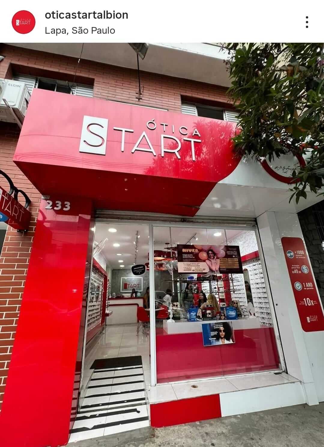 Fachada da Ótica Start Albion